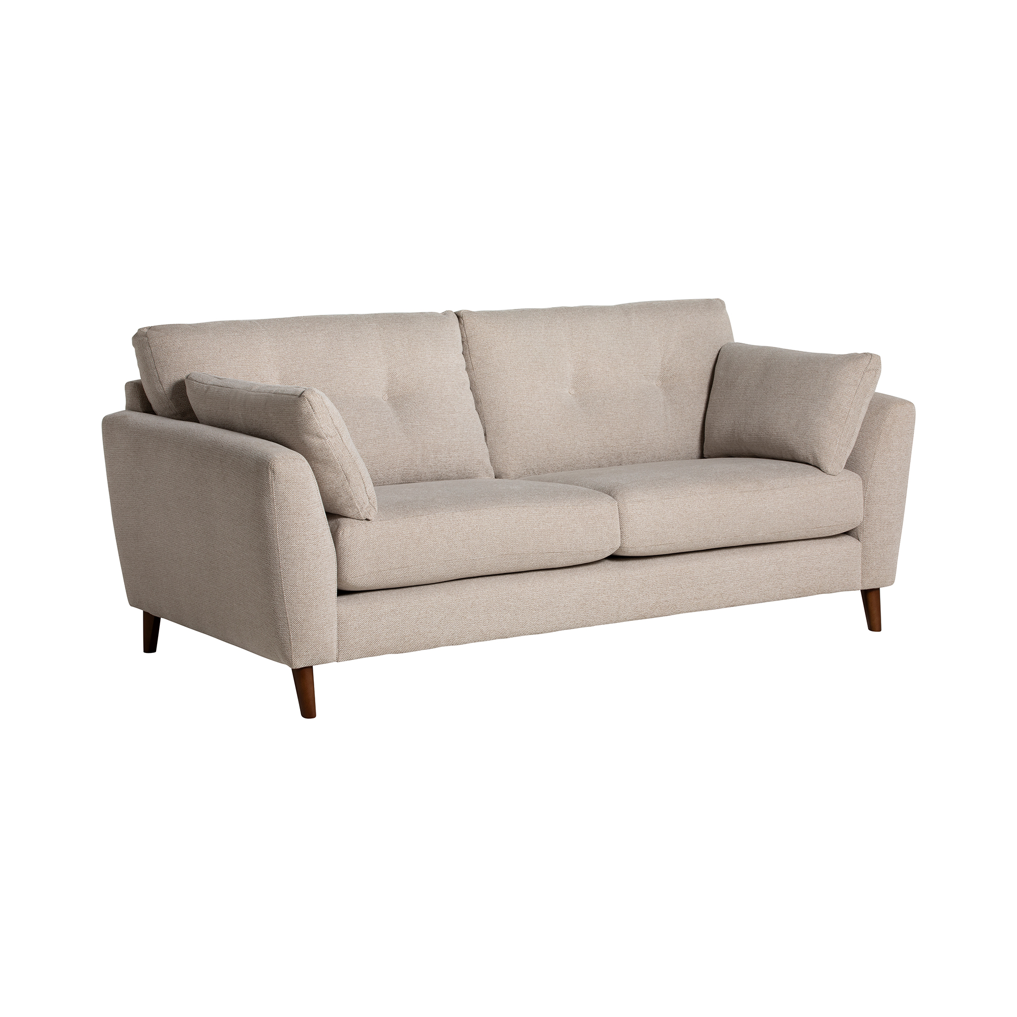 Benton Medium Neutral Fabric Sofa, Medium Feet