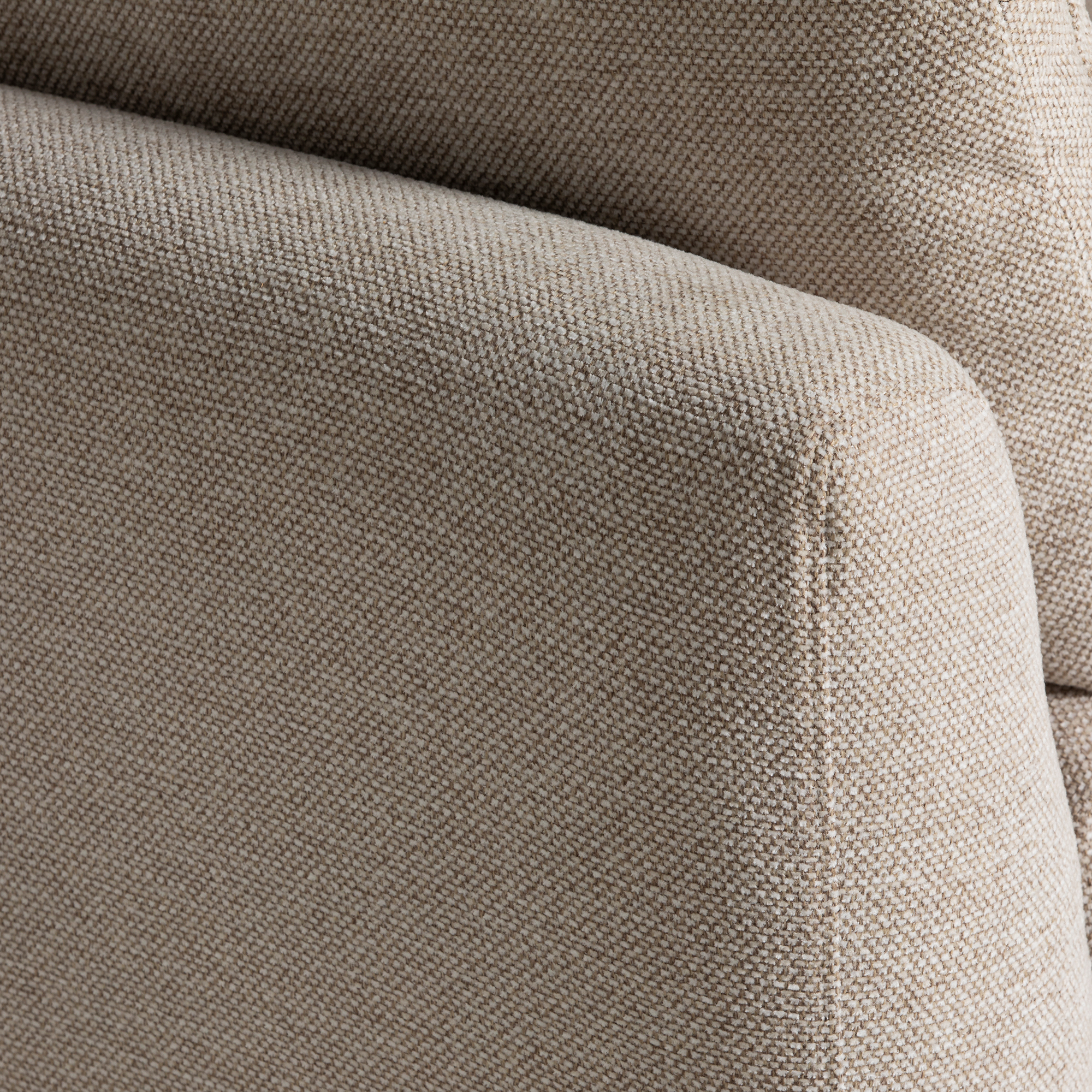 Benton Medium Neutral Fabric Sofa, Medium Feet