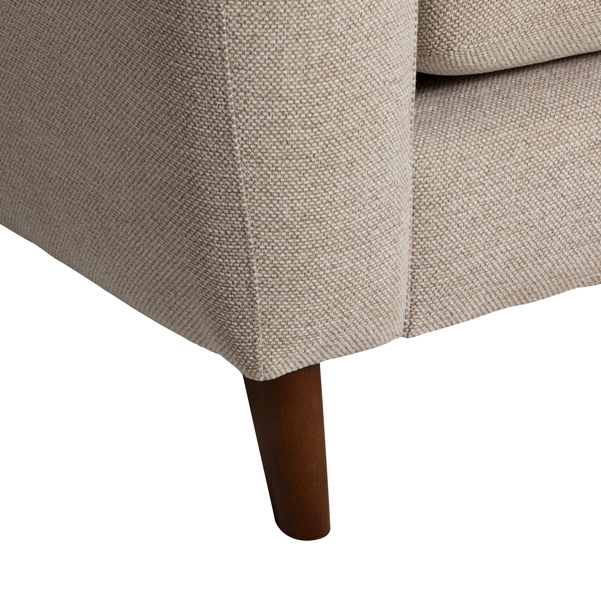 Benton Medium Neutral Fabric Sofa, Medium Feet