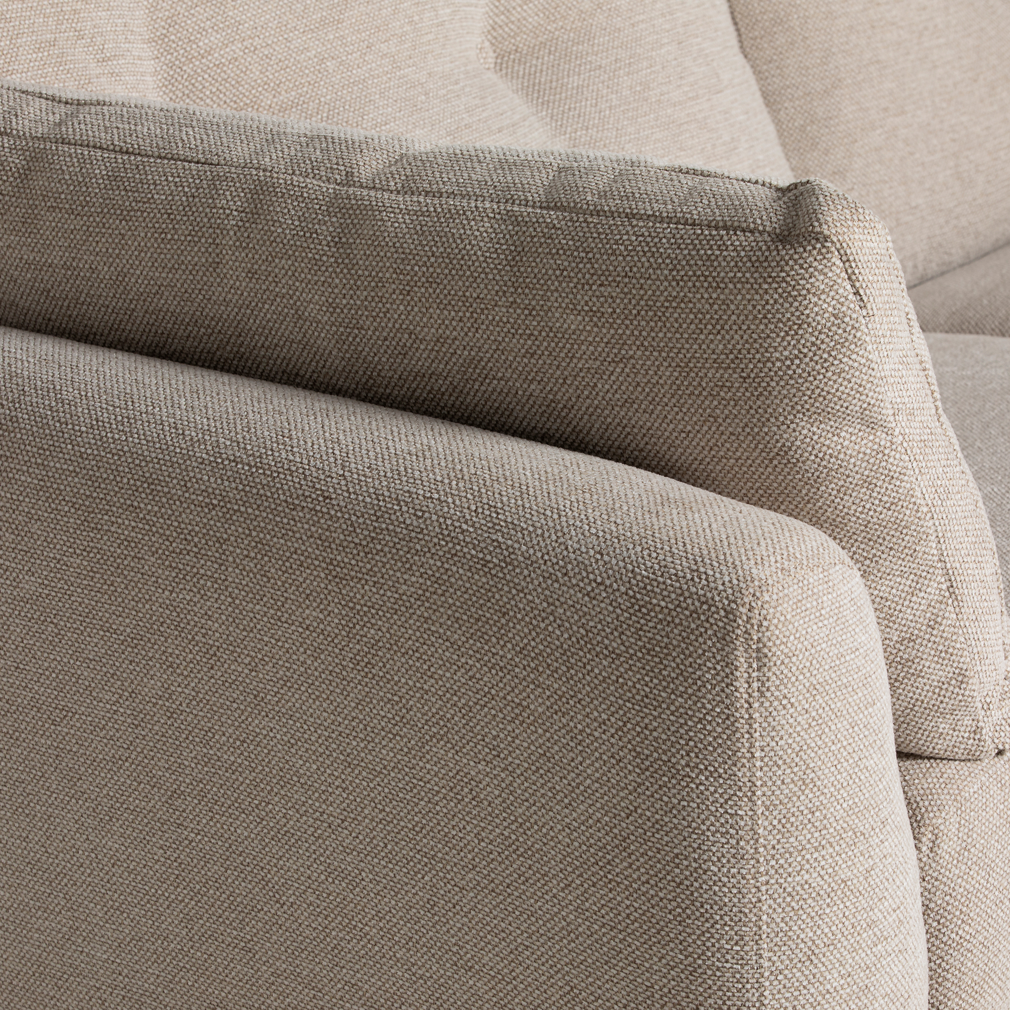 Benton Medium Neutral Fabric Sofa, Medium Feet