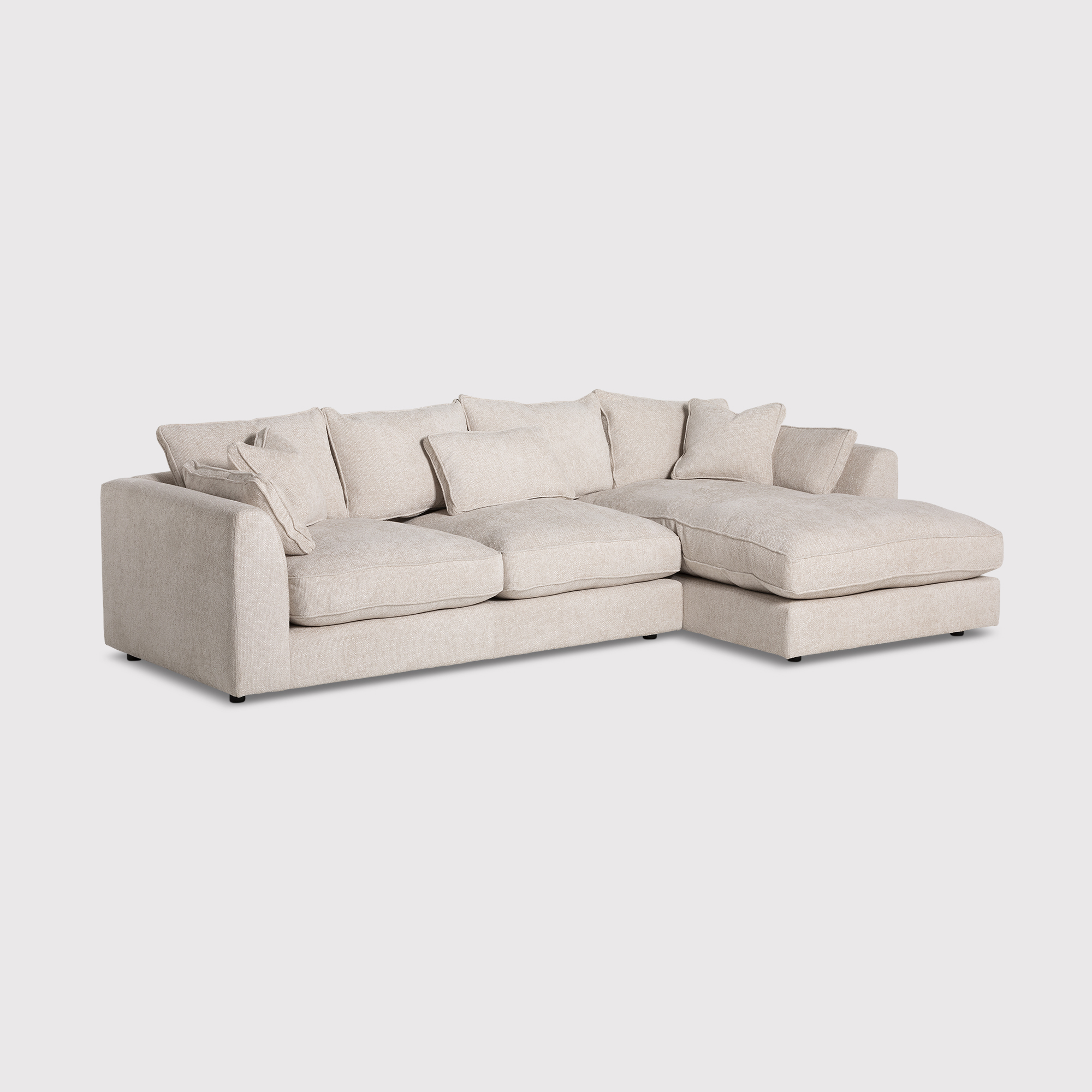 Harrington Neutral Large Plush Fabric Right Hand Corner Sofa