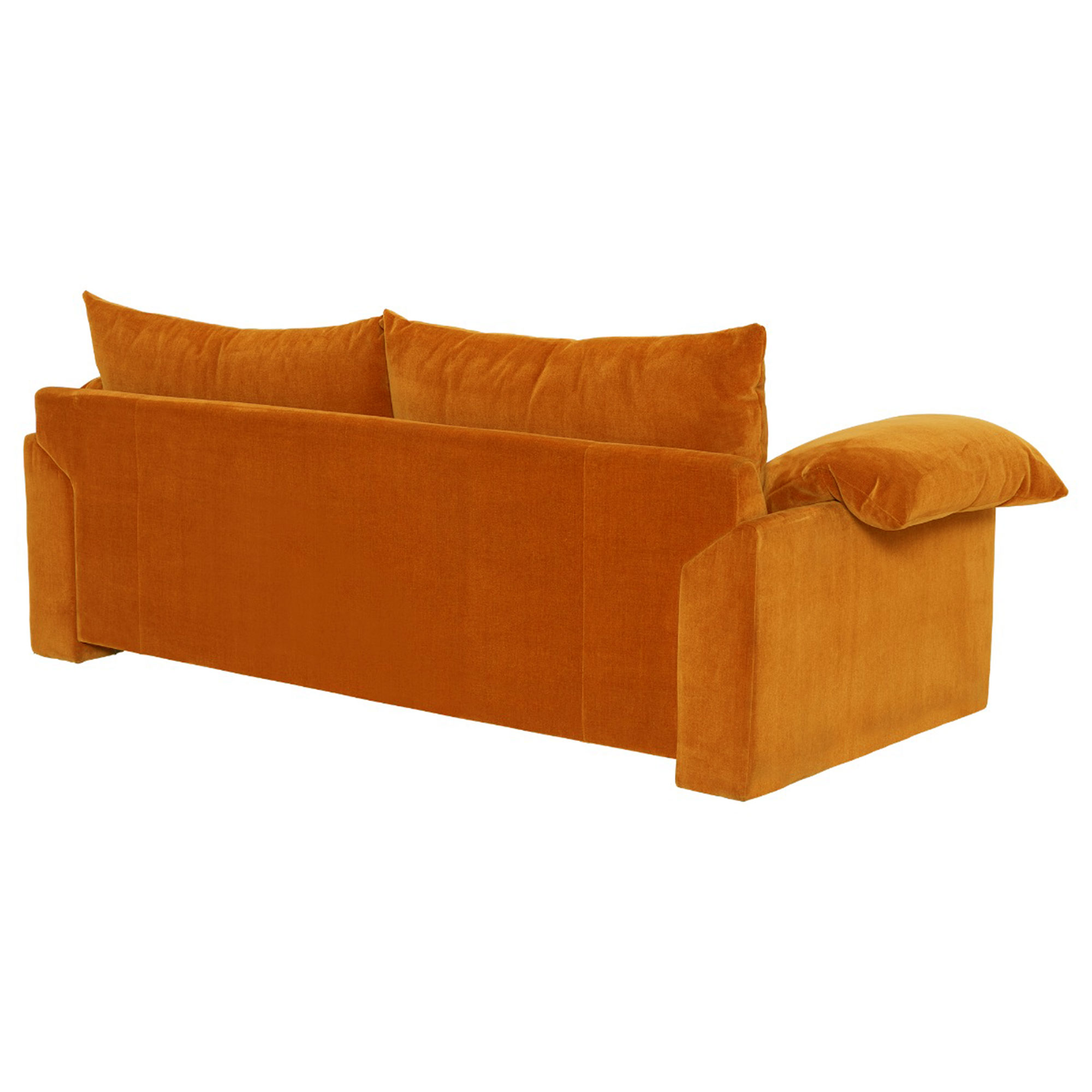 Hoxton Large Chenille Fabric 3 Seater Sofa, Dusk Marmalade Orange