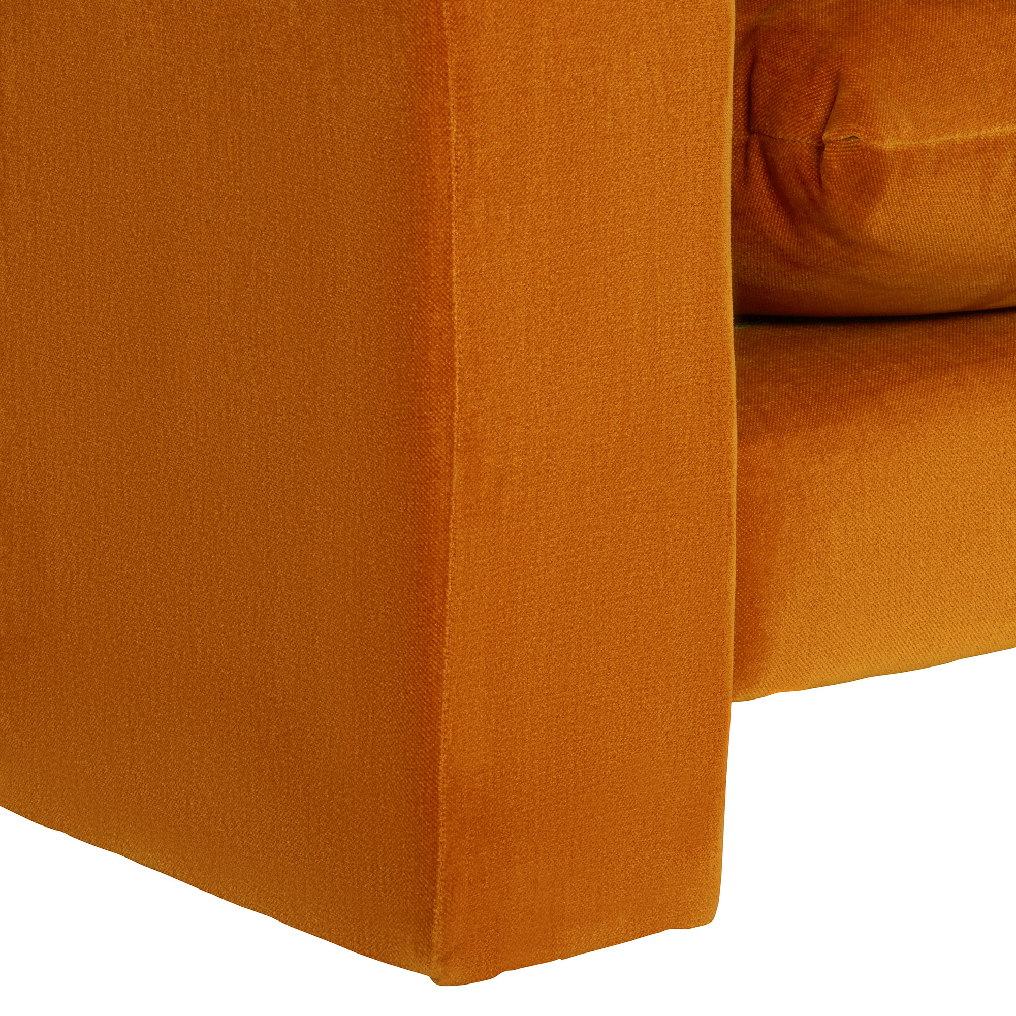 Hoxton Small Chenille Fabric 2 Seater Sofa, Dusk Marmalade Orange