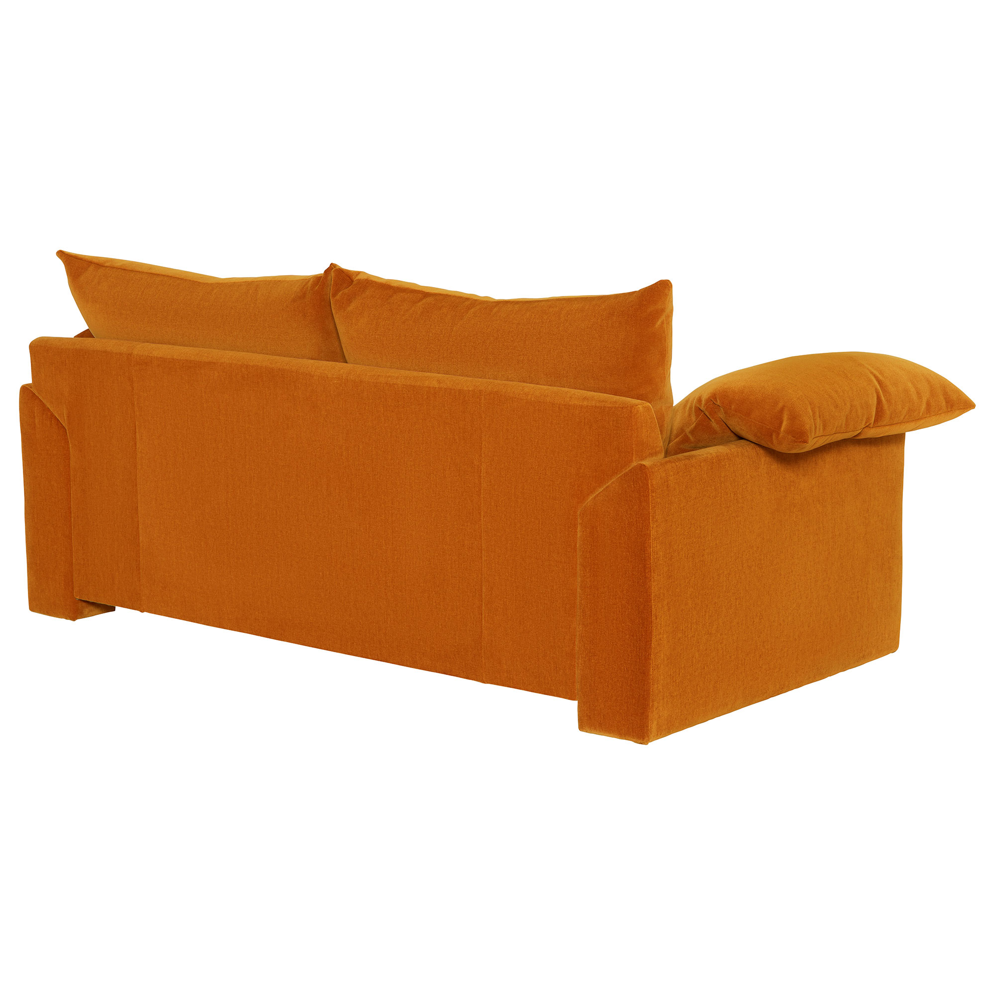 Hoxton Small Chenille Fabric 2 Seater Sofa, Dusk Marmalade Orange