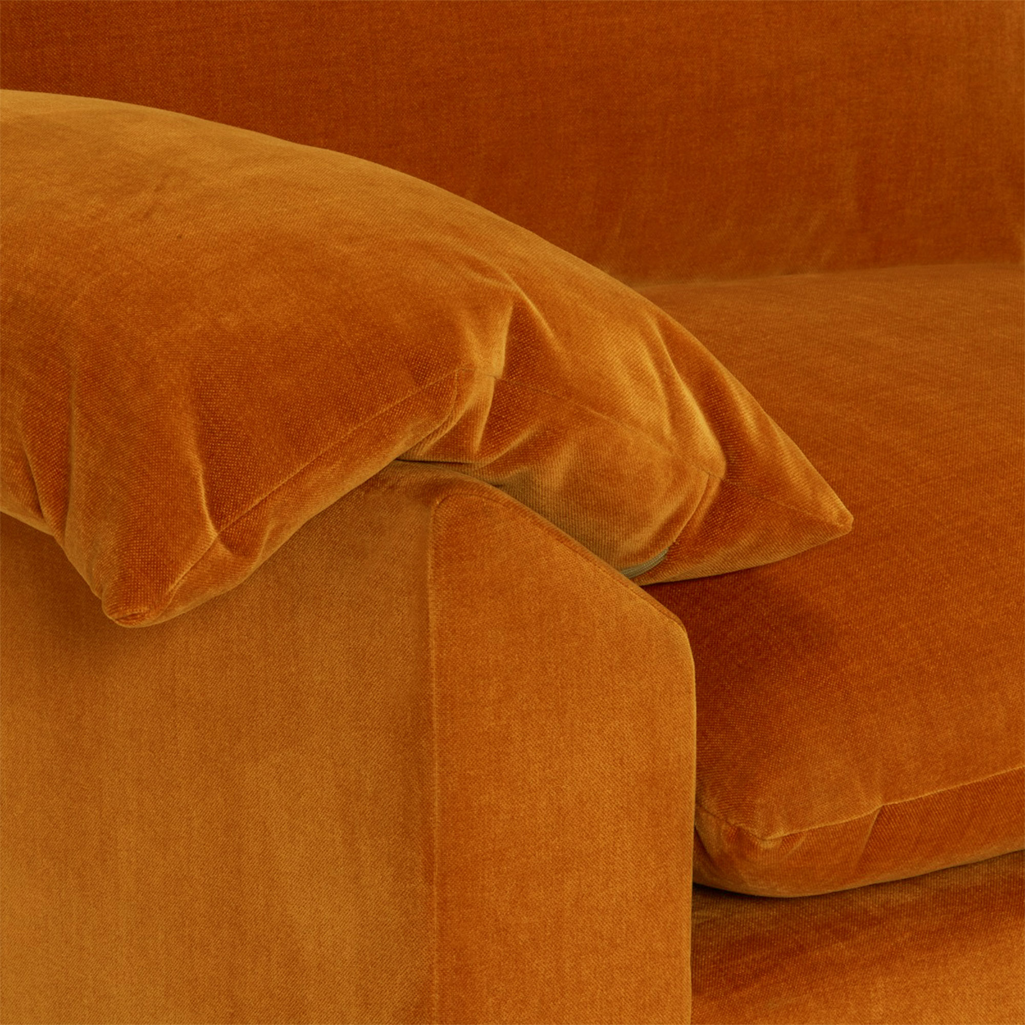 Hoxton Chenille Fabric Snuggle Chair, Dusk Marmalade Orange