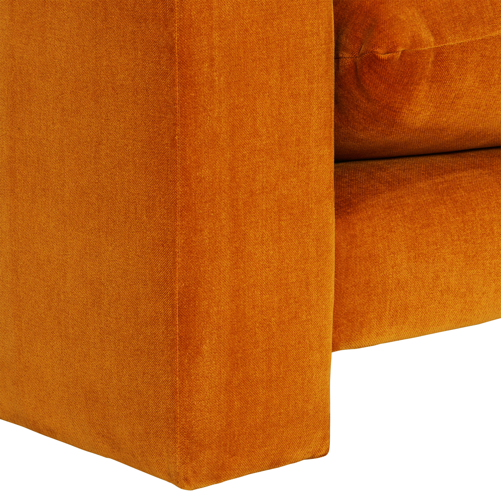 Hoxton Chenille Fabric Snuggle Chair, Dusk Marmalade Orange