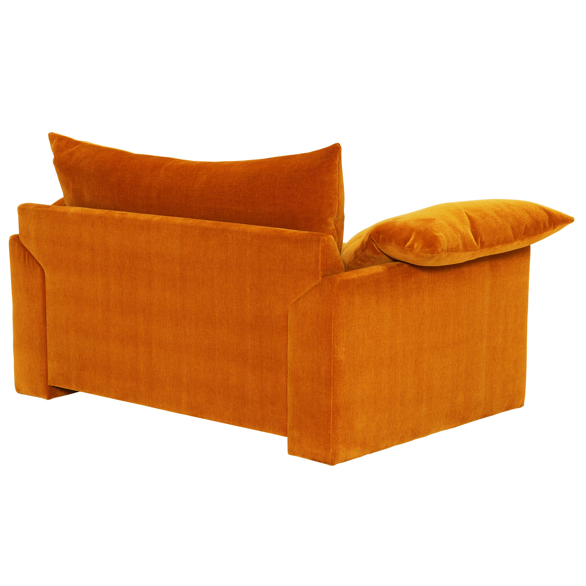 Hoxton Chenille Fabric Snuggle Chair, Dusk Marmalade Orange