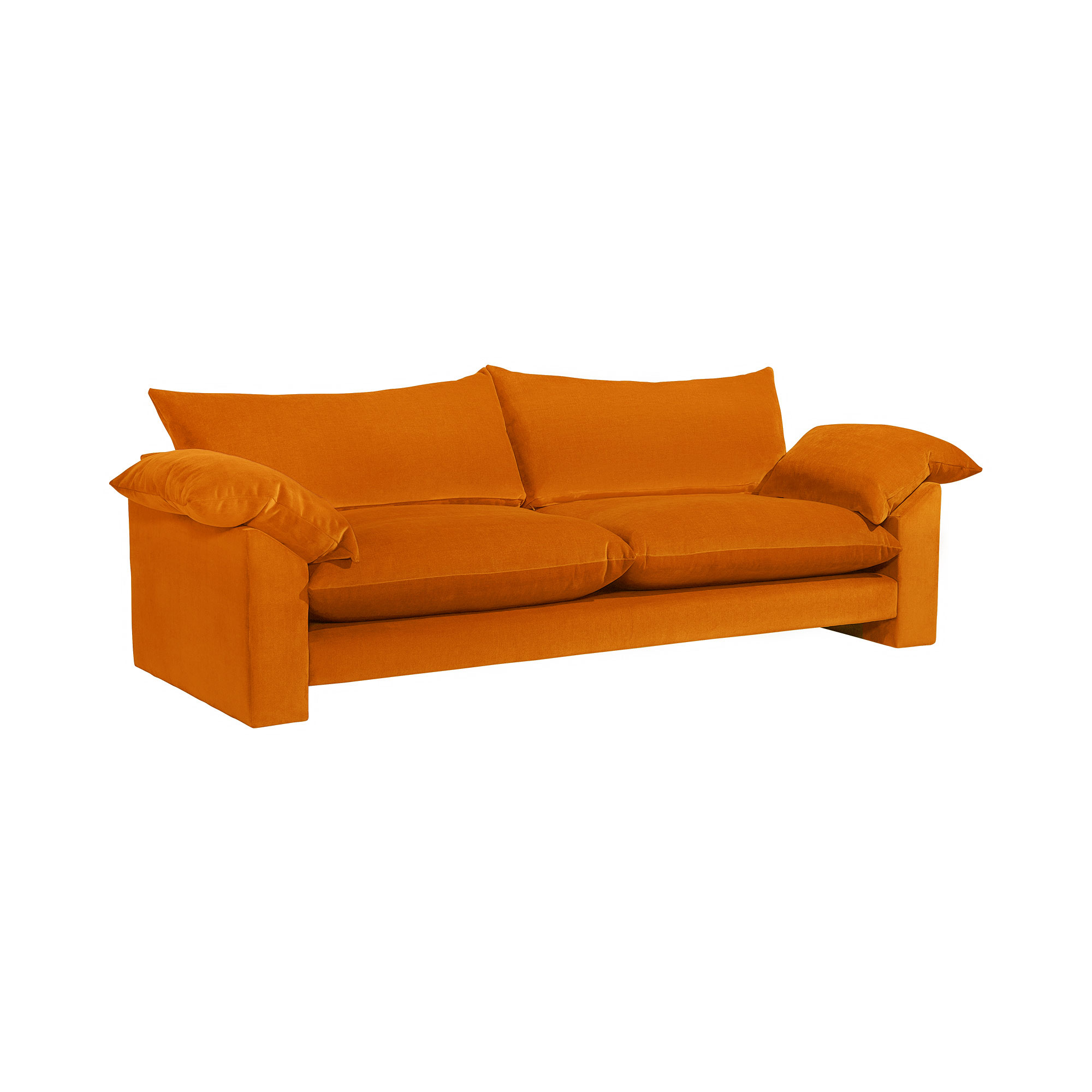 Hoxton Extra Large Chenille Fabric 4 Seater Sofa, Dusk Marmalade Orange