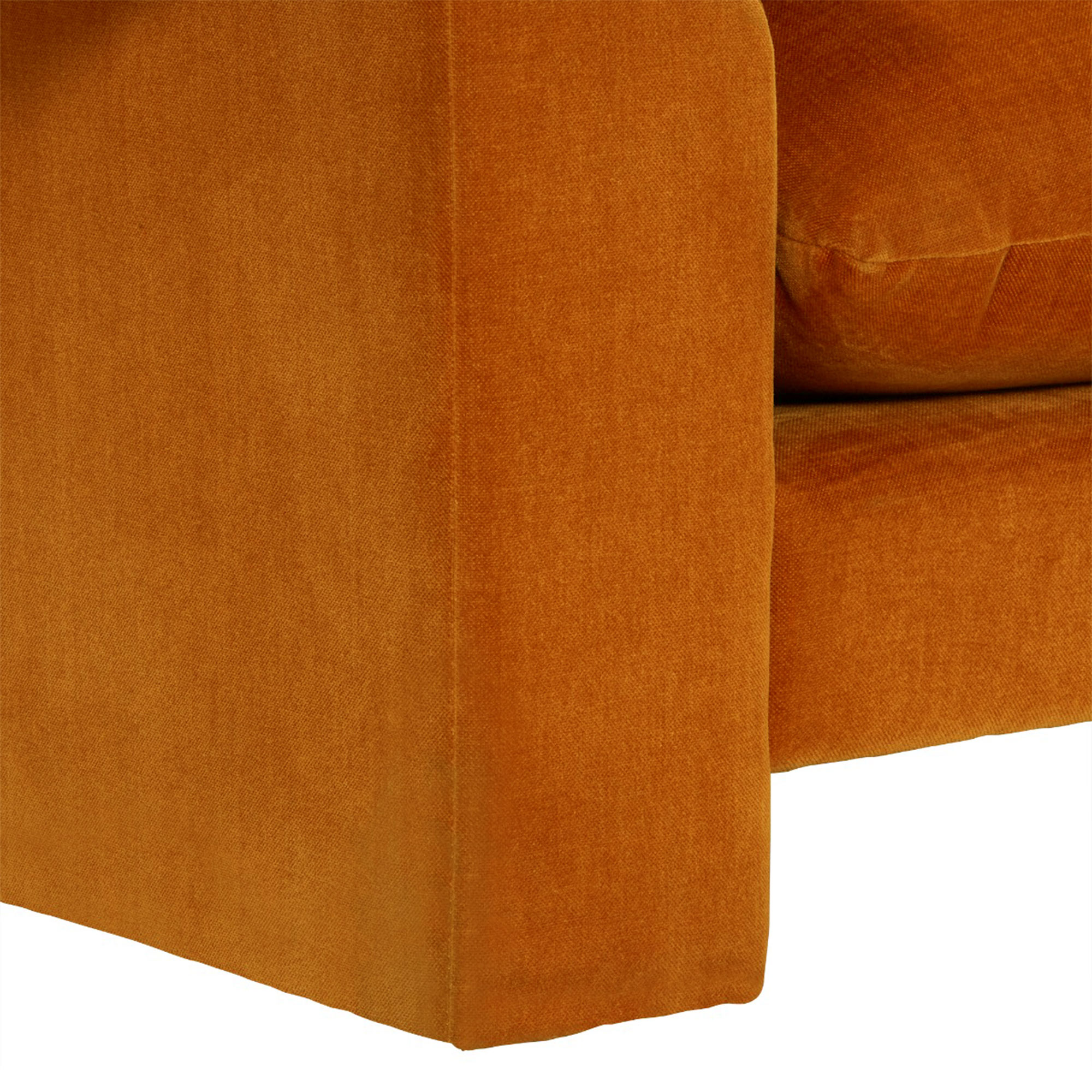 Hoxton Extra Large Chenille Fabric 4 Seater Sofa, Dusk Marmalade Orange